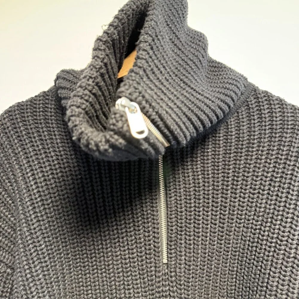 Athleta Women's Black Fisherman Ribbed Cotton Blend Large - Picture 2 of 6